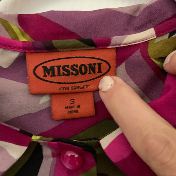 EUC Missoni for Target Floral Button Blouse Small - Picture 5 of 6